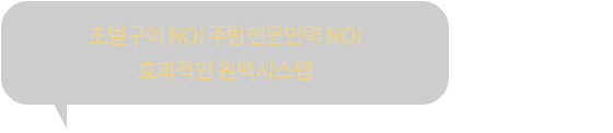 초벌구이 NO! 주방전문인력 NO! 효과적인 원팩시스템